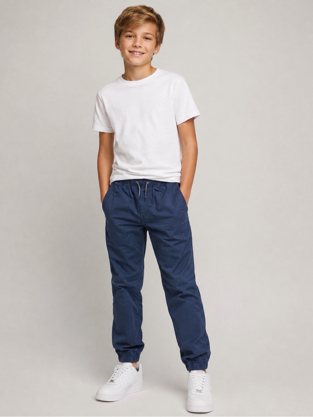GAP Youth Boys Drawstring Jogger Pants - Navy Blue (L)